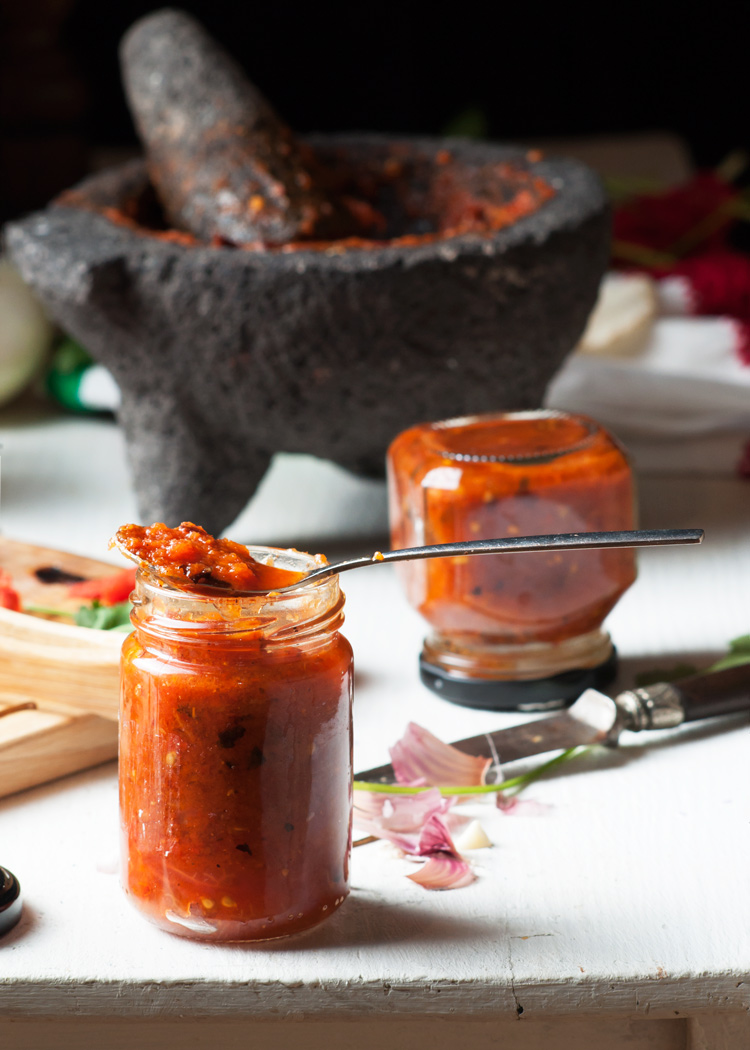 Salsa roja con chile de árbol | Receta de salsa roja mexicana.